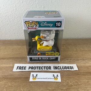 Zero in Duck Cart Glow Funko Pop #10 Nightmare Before Xmas Hot Topic NOT MINT